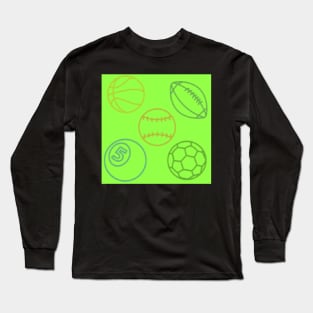 Sportball Pattern Long Sleeve T-Shirt